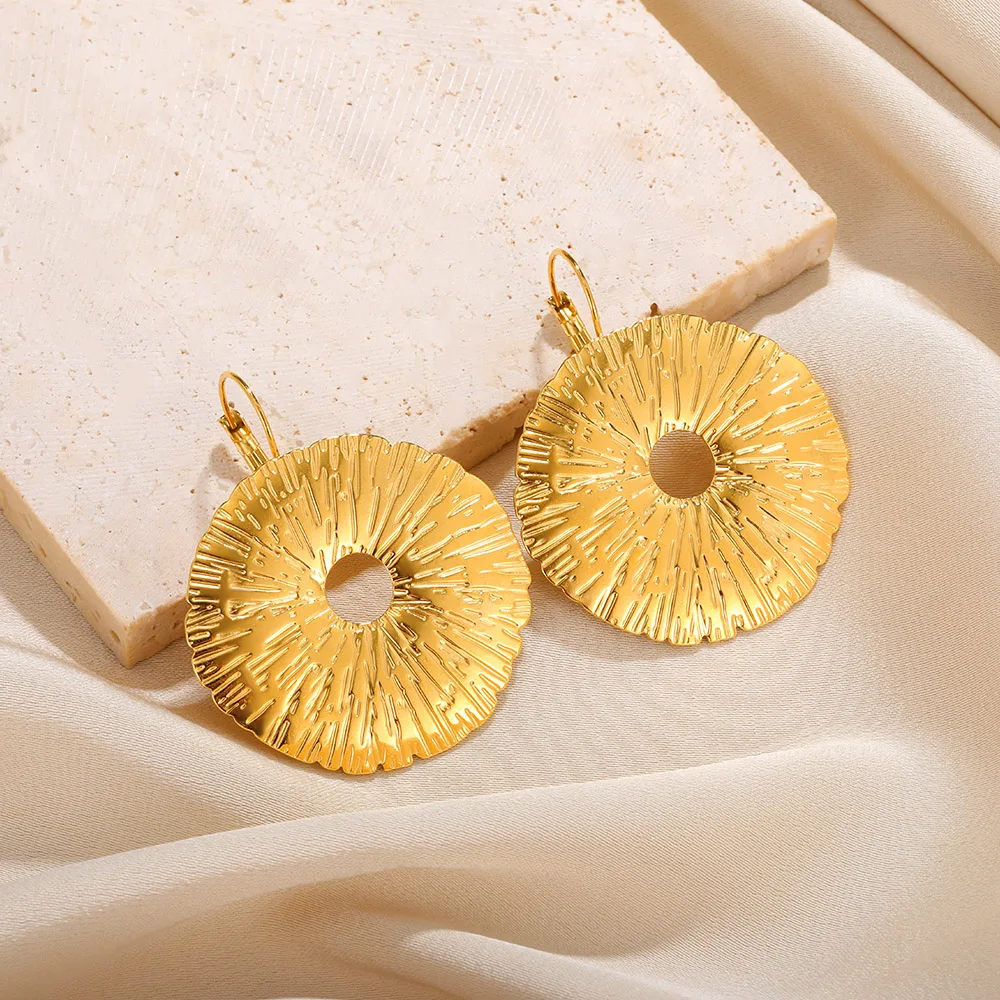 

Stainless Steel Circle Ear Buckle Round Thick Hoops Earrings for Women Gold Plated Piercing Earings Fashion Jewelry Accessories