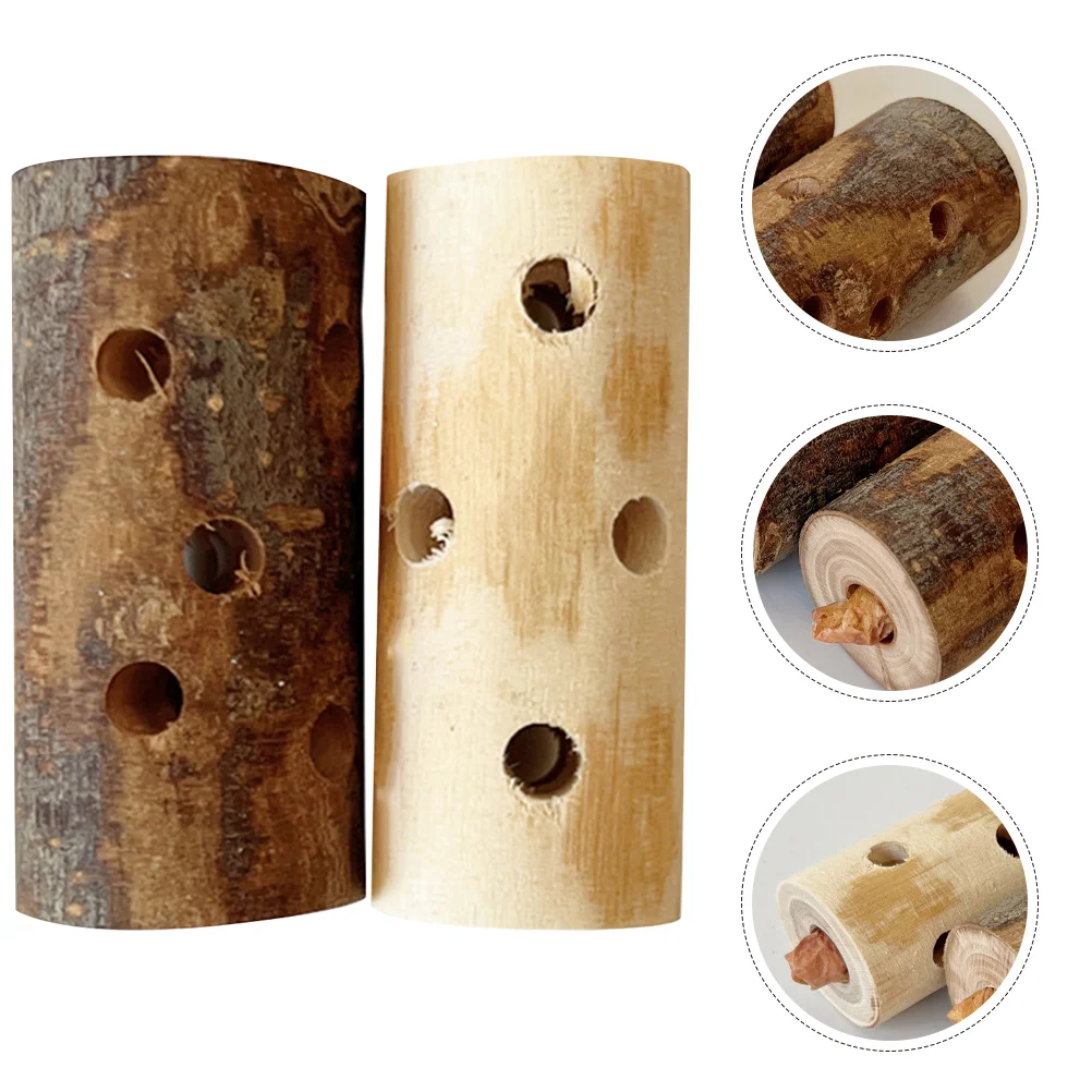 

2 Pcs Pet Chew Stick Parrot Toys Wooden Teething Natural Biting Playthings Chewing Guinea Bunny