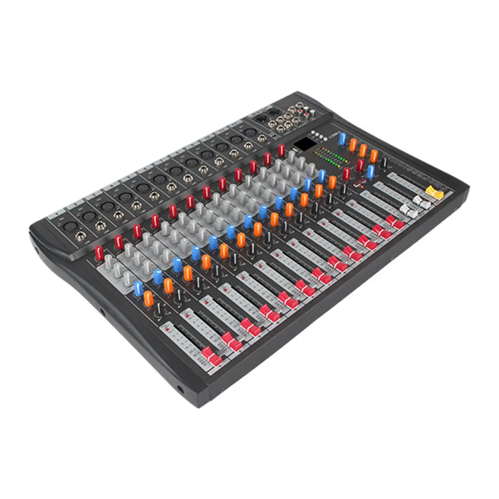

12 Channels Audio Mixer LCD Screen MP3 48V Lightweight DJ Sound Controller for PC Recording Input Karaoke Interface Mixing Board