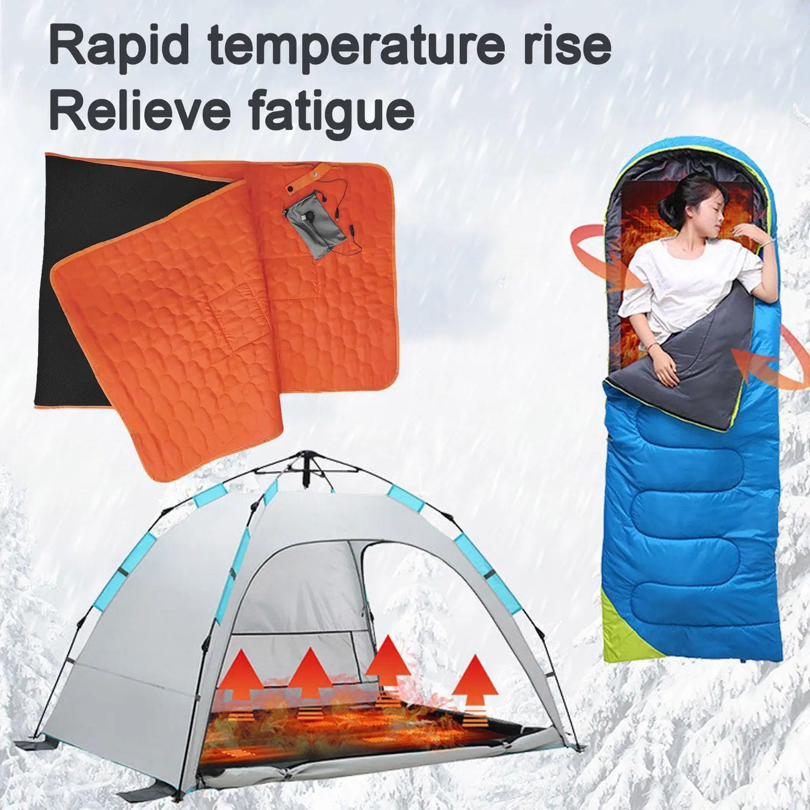 

Уличный спальный коврик с USB-подогревом, изоляционный, для кемпинга, с подогревом, матрас для пикника, спальный матрас, туристическое снаряж...
