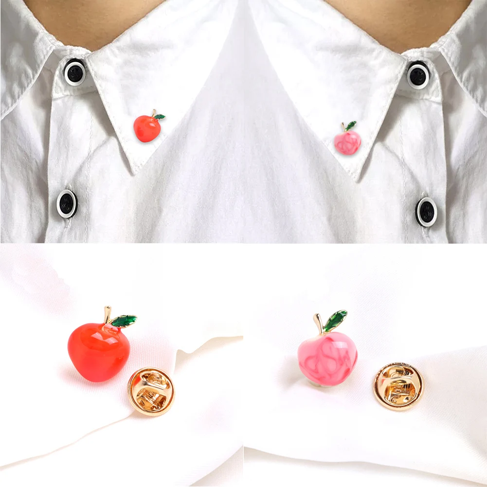 

Neckline Collar Pin Cute Pink Dripping Oil Brooch Women Decorative Clothes Fixed Anti-lighting Fruit Peach Brooch Pin Gifts