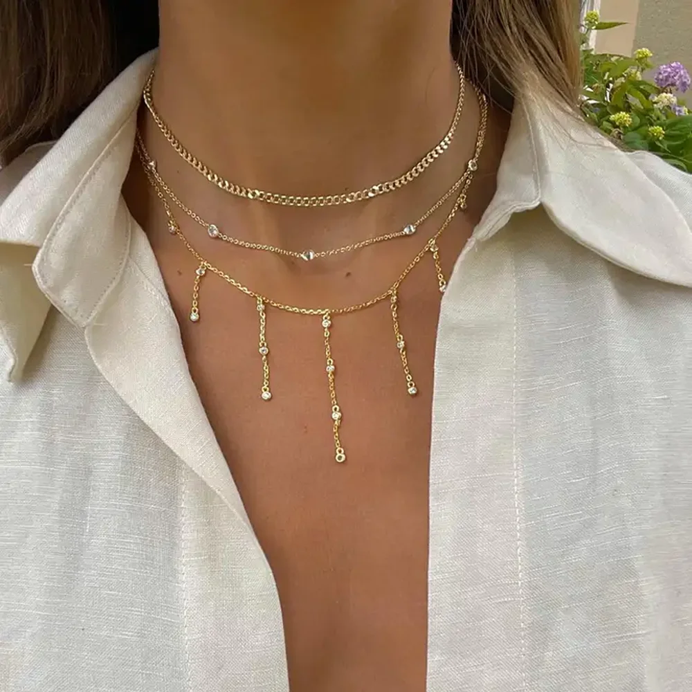 Женский чокер из серебра 925 пробы с подвеской в виде капли