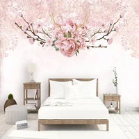 custom 3d wallpaper indoor flower design murals pink floral wall paintings home interior decoration wall paper for living room