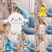 pokemon cute pikachu helly kitty kuromi keychain silicone wallet key ring pendant for bag phone car gifts for friend jewelry