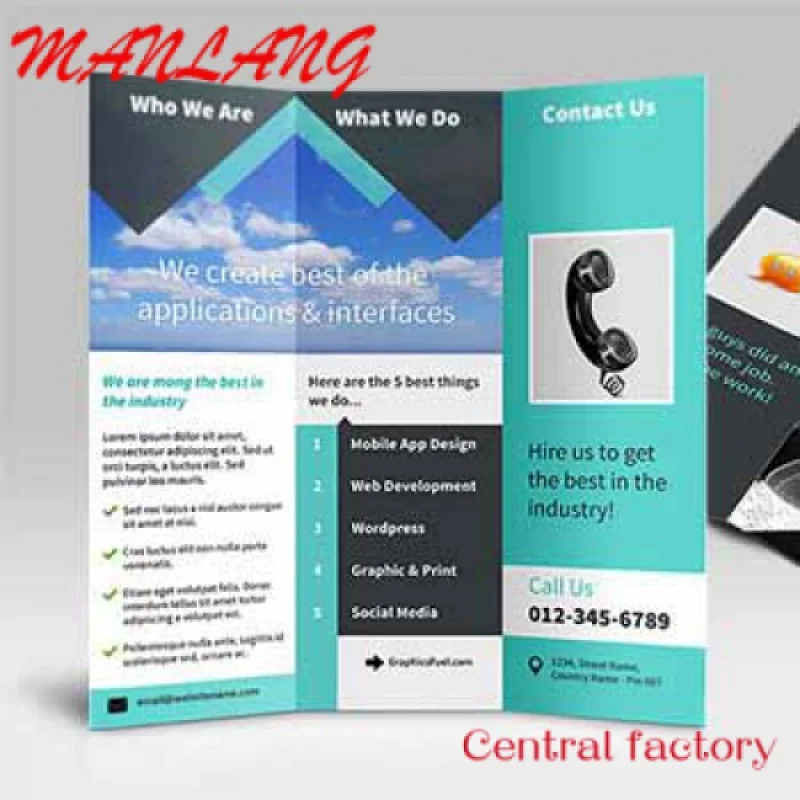 Недорогой цветной дизайн брошюры печать Складная брошюра бумажные флаеры с