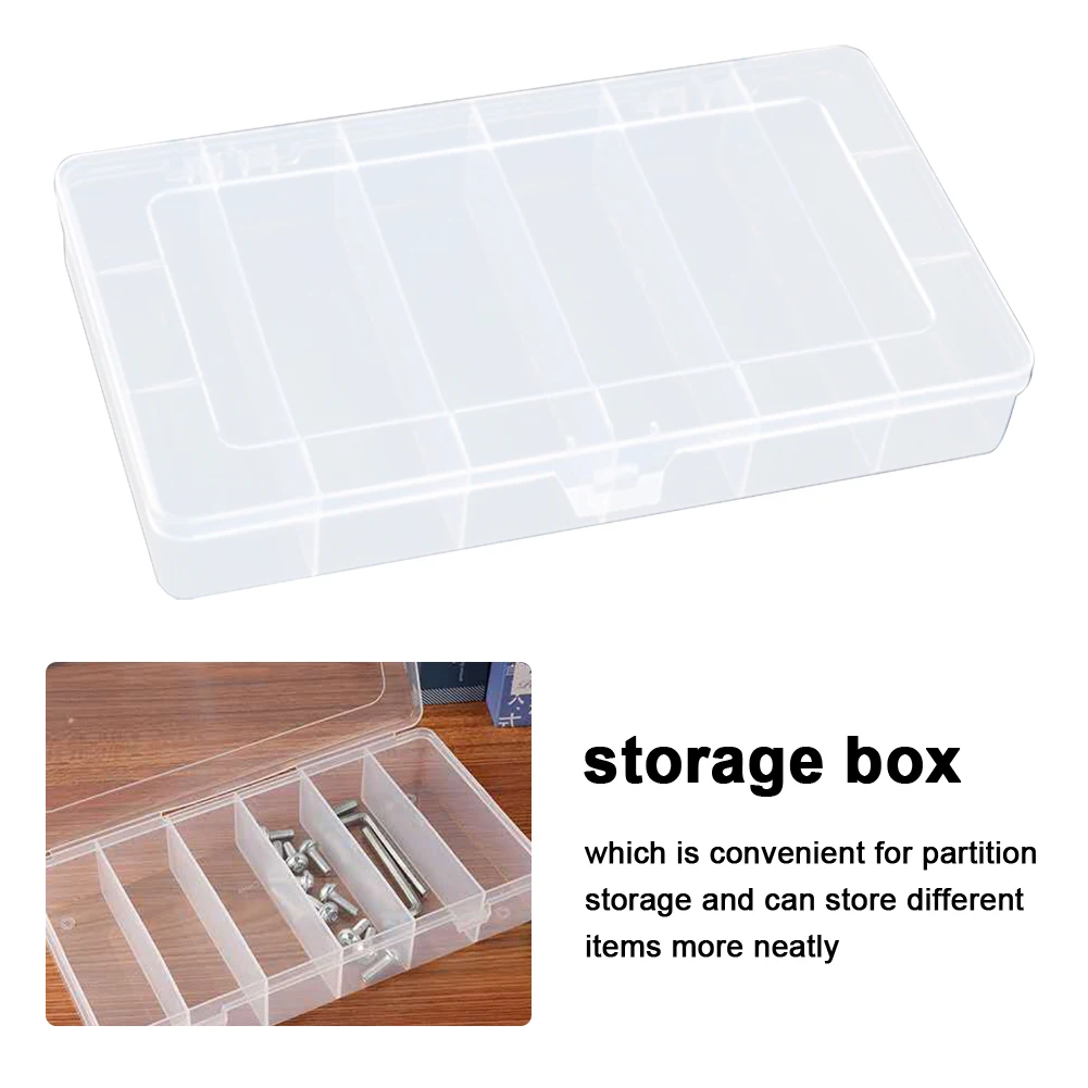 

2pcs Storage Box Jewelry Clear Screws Nails Fishing Tackles Multipurpose 6 Grids
