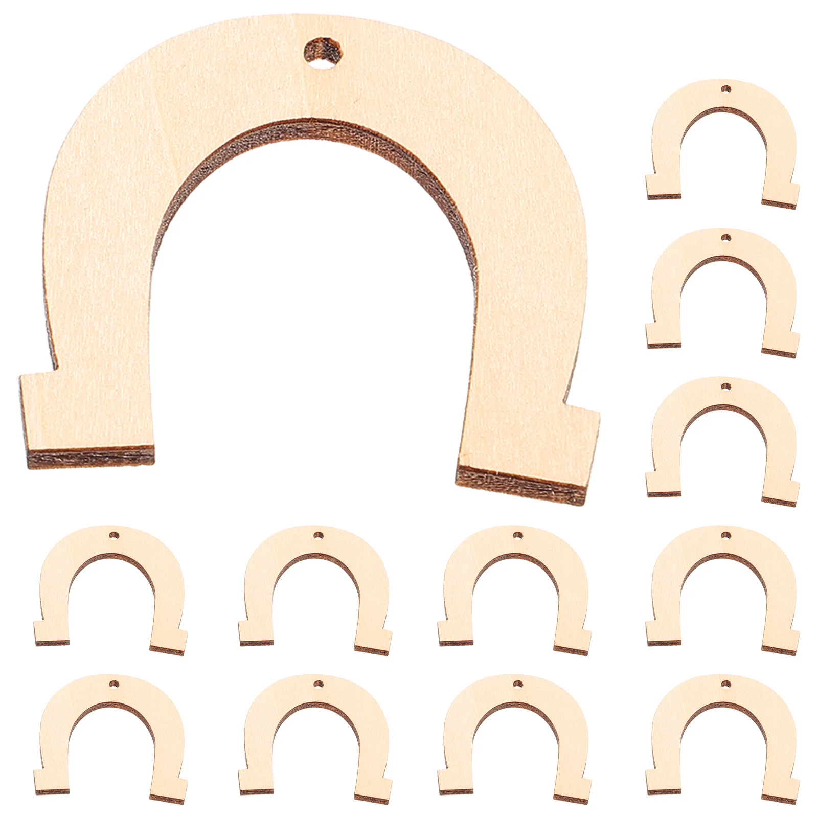 

Wood Horseshoe Graffiti Accessory DIY Cutout Decor Painting Materials Christmas Decoration