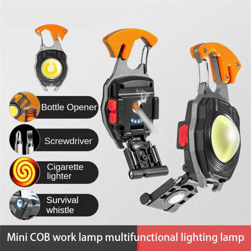 

Usb Service Light Led Power Display Easy To Carry Mini Flashlight Magnetic Suction Design Abs+ps+aluminum Flashlight Small Size