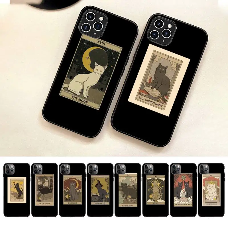 

Moon Tarot Mystery Totem Cat Phone Case For Iphone 7 8 Plus X Xr Xs 11 12 13 14 Se2020 Mini Pro Max Case