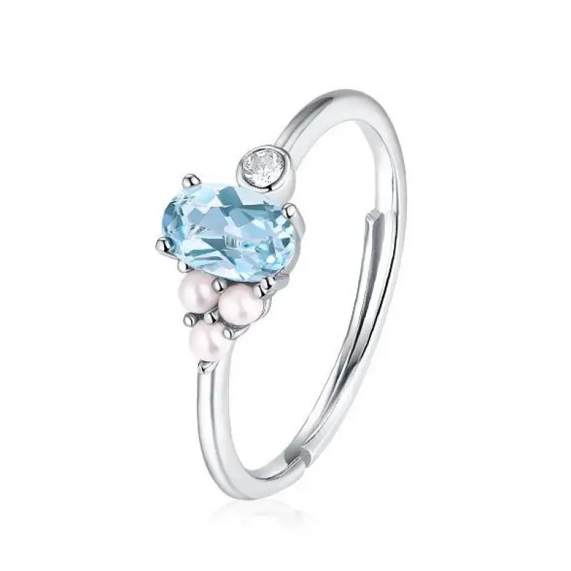 

Женское кольцо из серебра 925 пробы, с натуральным топазом