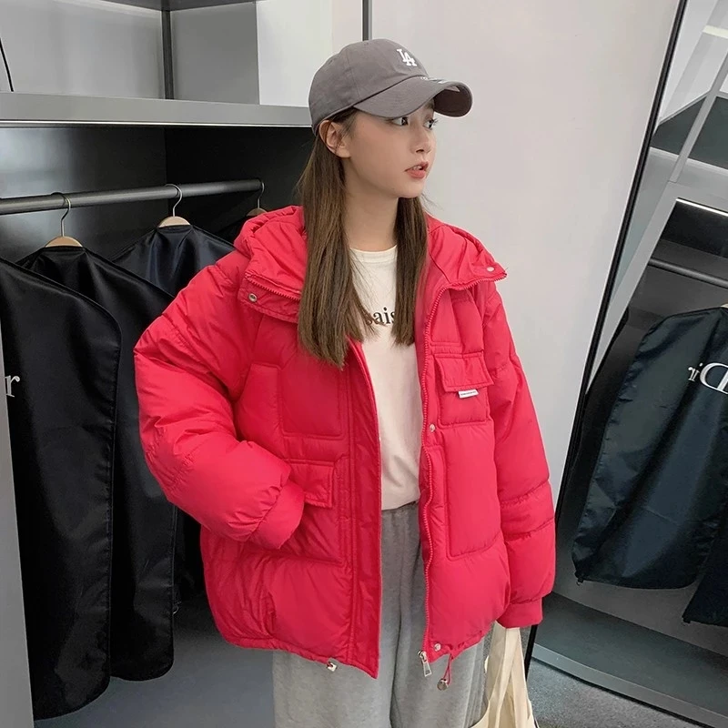 Зимнее свободное пальто большого размера женские парки пуховая хлопковая