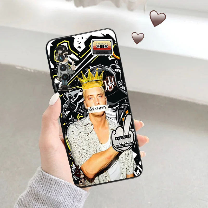 Чехол для телефона Samsung A40 A51 A52 A53 A54 A71 A72 A73 A74 A41 A42 A31 A32 A33 A34 A50 Eminem RAP GOD мягкий черный