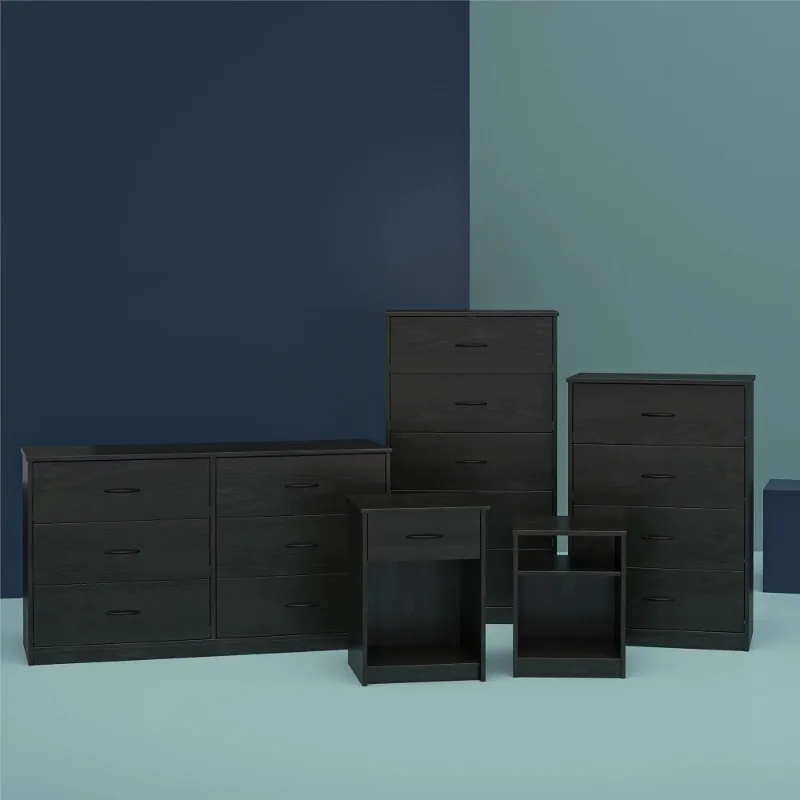 Mainstays Classic 6 Drawer Dresser, Black Oak 5