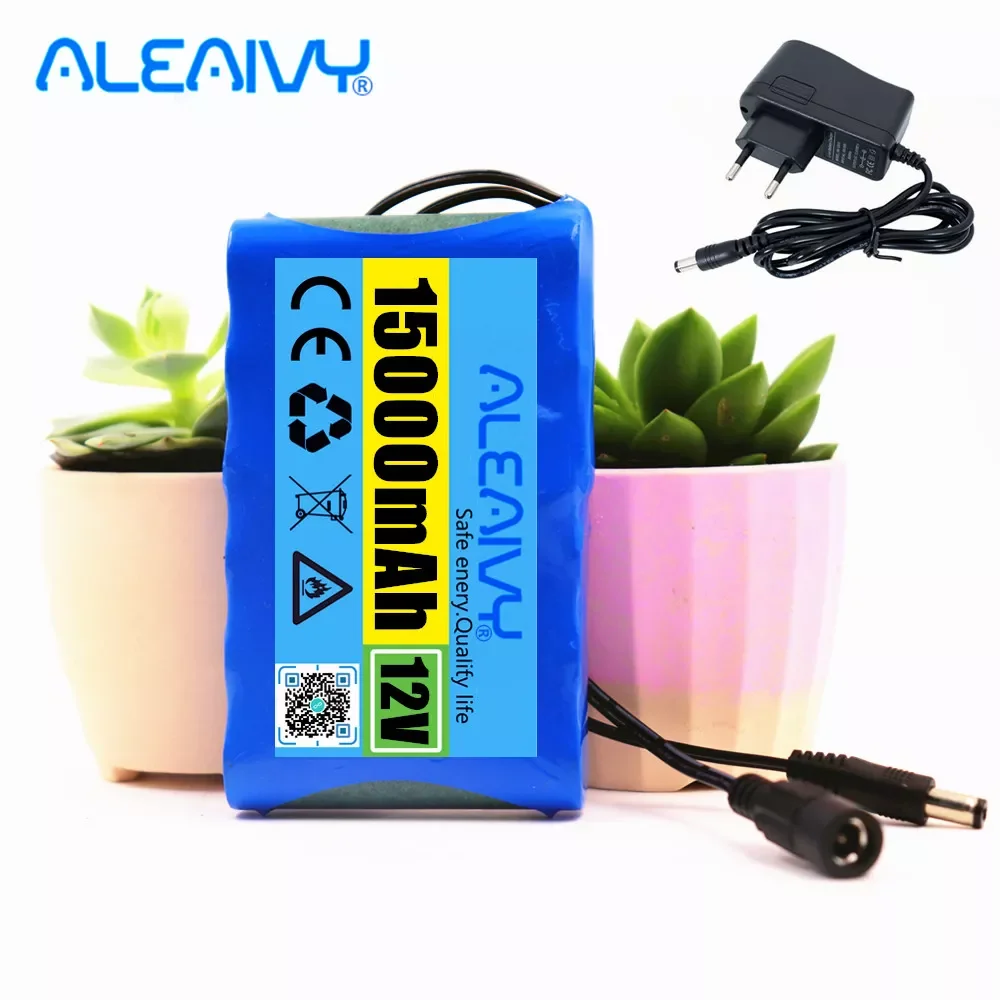

2023NEW 18650 3S2P 12V 15000mah Li-ion battery rechargeable DC 12.6 V 15Ah CCTV, camera, monitor spare battery pack + Charger