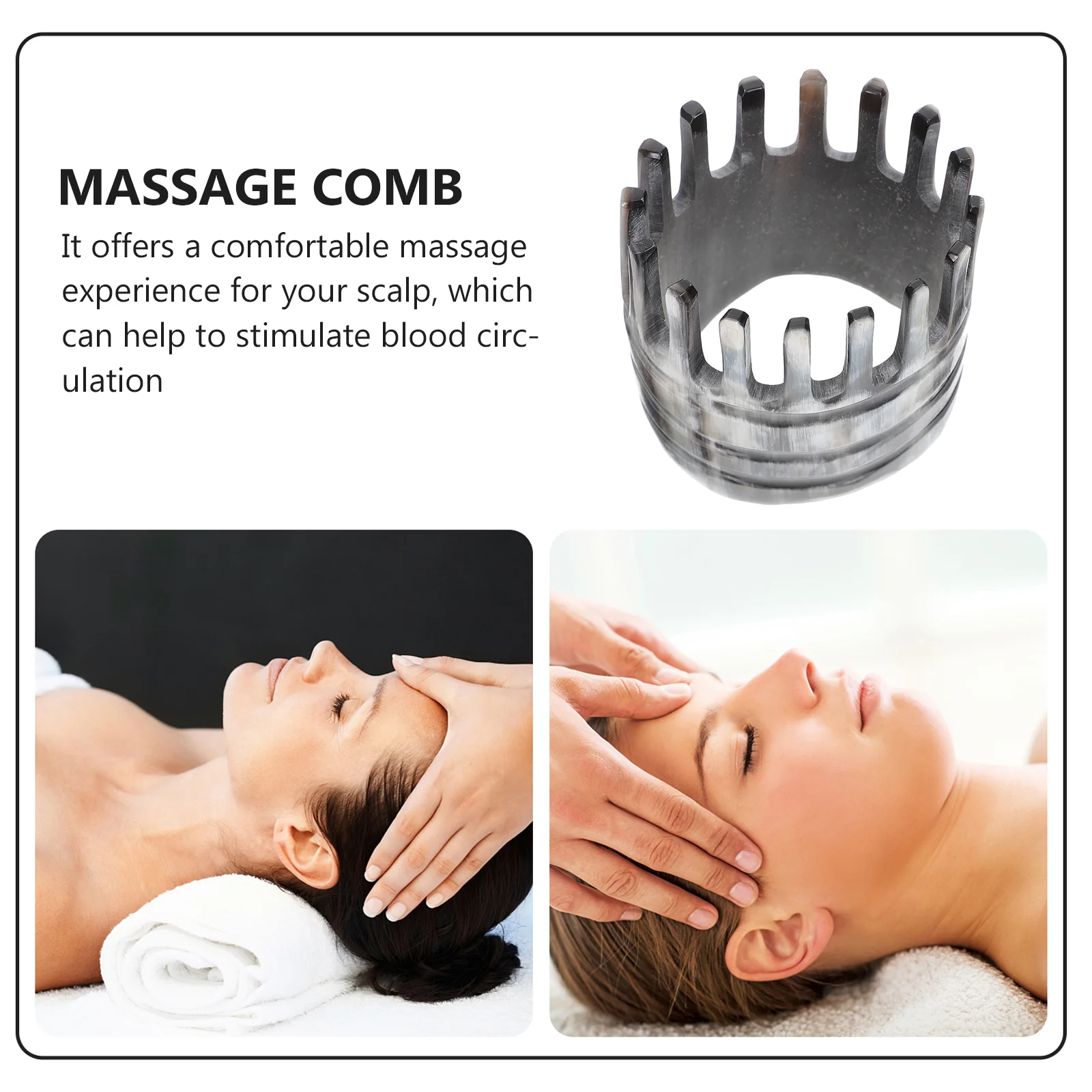 Расческа для волос с широкими зубьями скребковый массажный инструмент рог