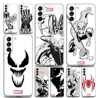 clear phone case for samsung galaxy s20 s21 fe s10 s9 s22 plus ultra 5g s10e lite case soft cover marvel hero iron man spiderman