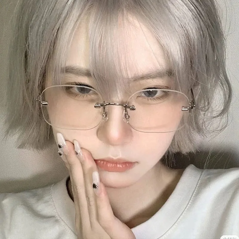 Маленькие прямоугольные солнцезащитные очки без оправы Y2k квадратные женские и