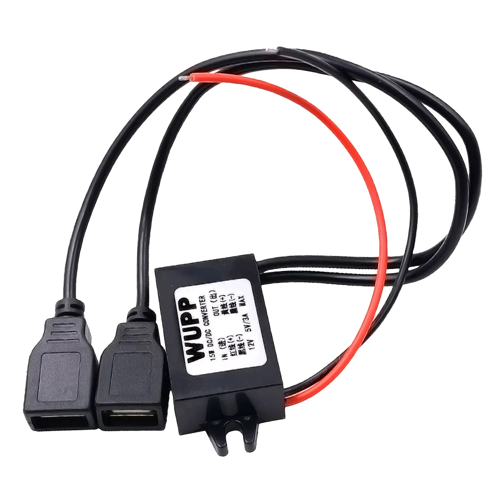 

Двойной USB-кабель, внешний преобразователь для автомобиля, преобразователь модуля постоянного тока 12 В в выход, адаптер 5 В, 3 А