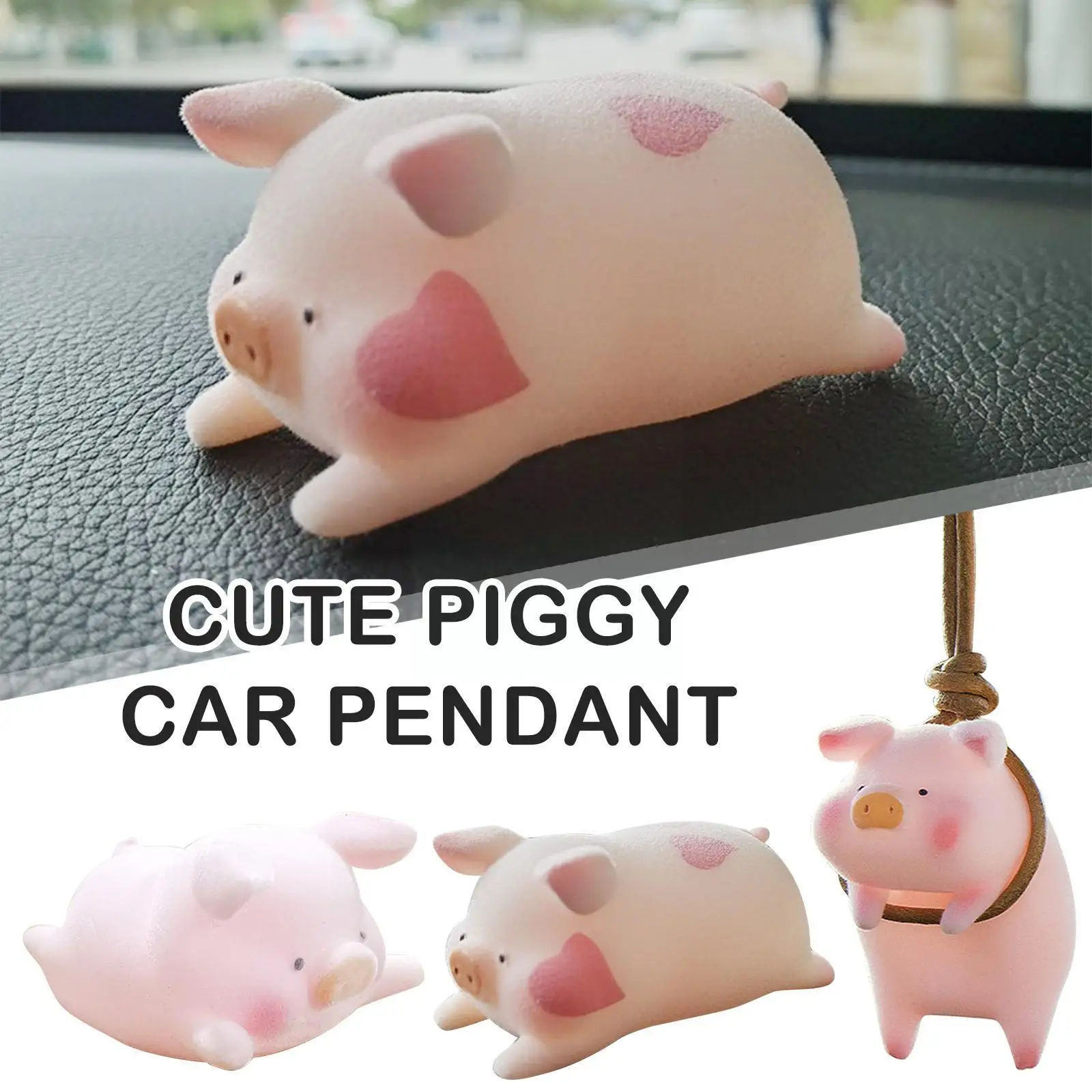 

Cute Piggy Car Pendant Chubby Cartoon Rearview Mirror Hanging Center Car Accessor Decoration Ornament Interior Console Crea R8f4
