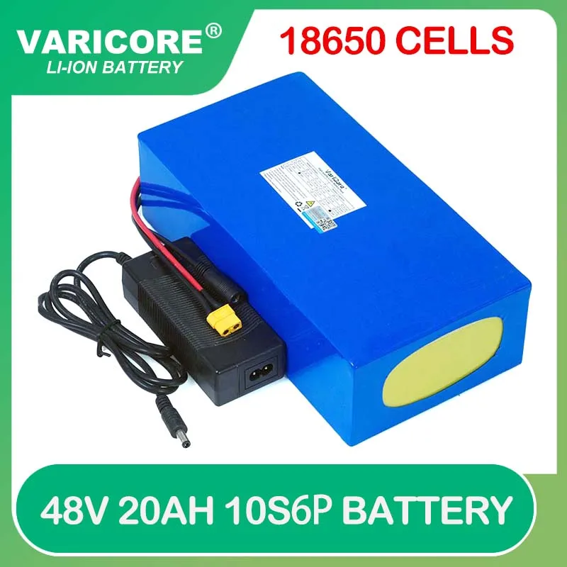 Литиевый аккумулятор VariCore, 48 В, 20 А · ч, 13s6p, 48 В, 200000 мА · ч, 2000 Вт, быстрое зарядное устройство 50 А BMS + 54,6 в, 2 А