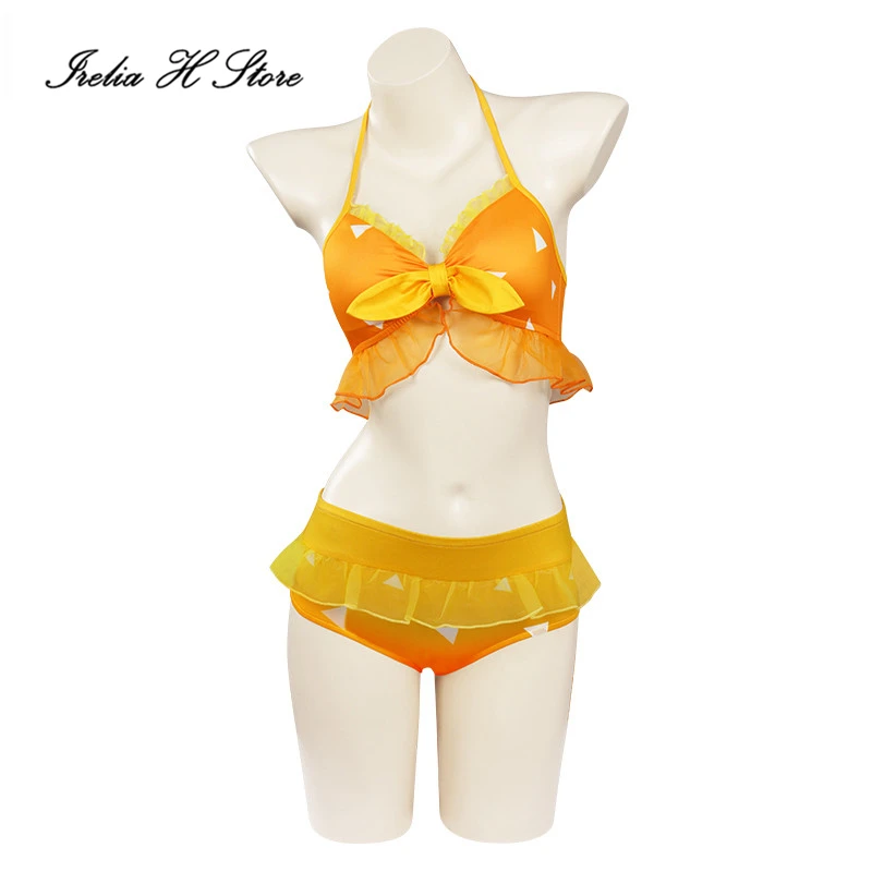 

Irelia H Store Anime Cosplay Demon Slayer Agatsuma Zenitsu Bikini Cosplay Costume Halloween Costumes Agatsuma Zenitsu Swimsuit