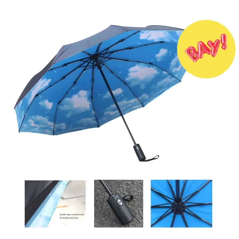 

Windproof Automatic Folding Umbrella Women Men Car Luxury Large Business Umbrella Parasol Double Ten Bone Umbrellas