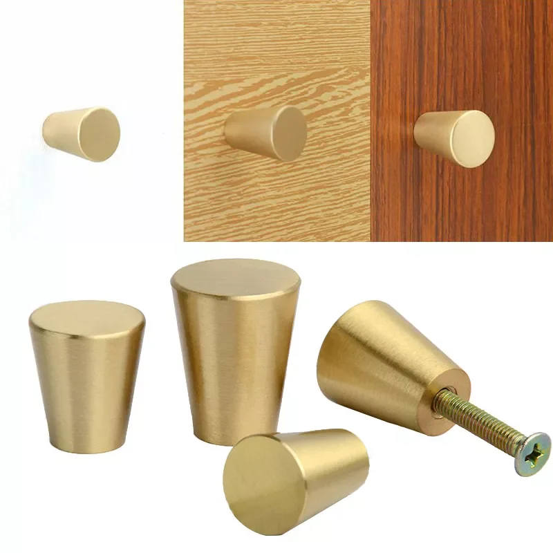

Simple Round Single Hole Copper Handle Drawer Cabinet Door Nordic American Gold Pure Copper Small Handle Kitchen Furniture knob