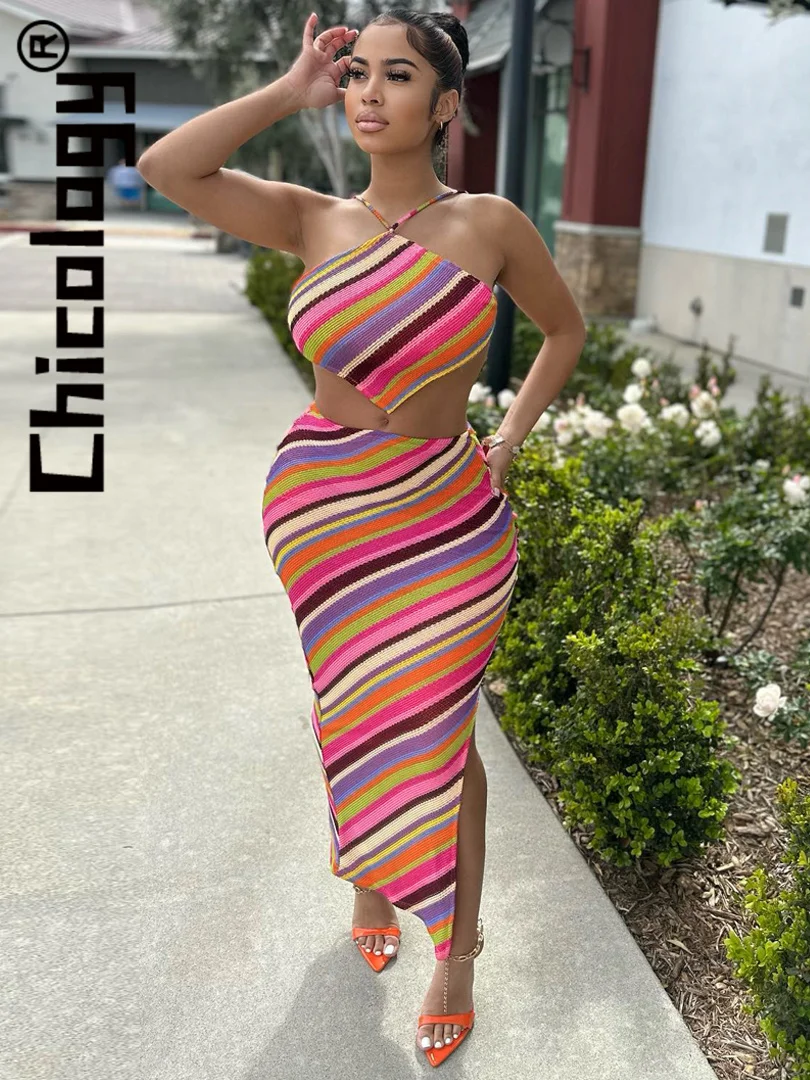 

Chicology Printed Crop Top High Waist 2 Piece Skirt Sets Summer Vacation Beach Streetwear Party 2023 Clothes For Women Wholesale