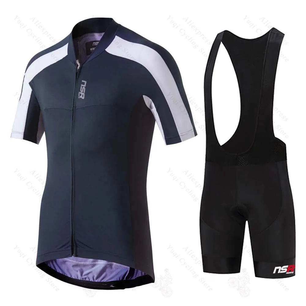 

New NSR Riding Cycling Sets Men's Cycling Jersey Suits Pro Team Summer Road Bike 19D Bib Shorts MTB Racing Bicycle Short Sleeves