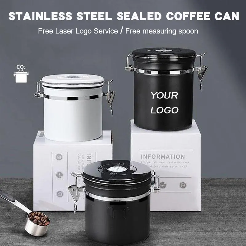 

Large Capacity Multi-purpose Storage Tank Tea Nuts Grain Moisture Proof Storage Box 304 Stainless Steel Coffee Bean Storage Cans
