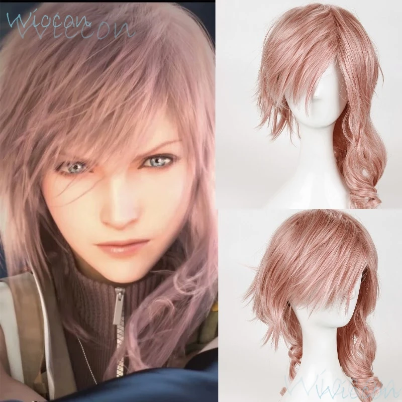 Игра FFXIII Eclair Farron Lightning Косплей Final Fantasy XIII FF13 Довольно розовый длинный парик Опора