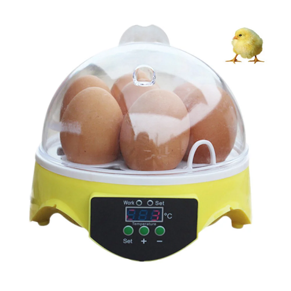 

7 Eggs Incubator Automatic Turning Chicken Brooder Duck Hatching Temperature Control