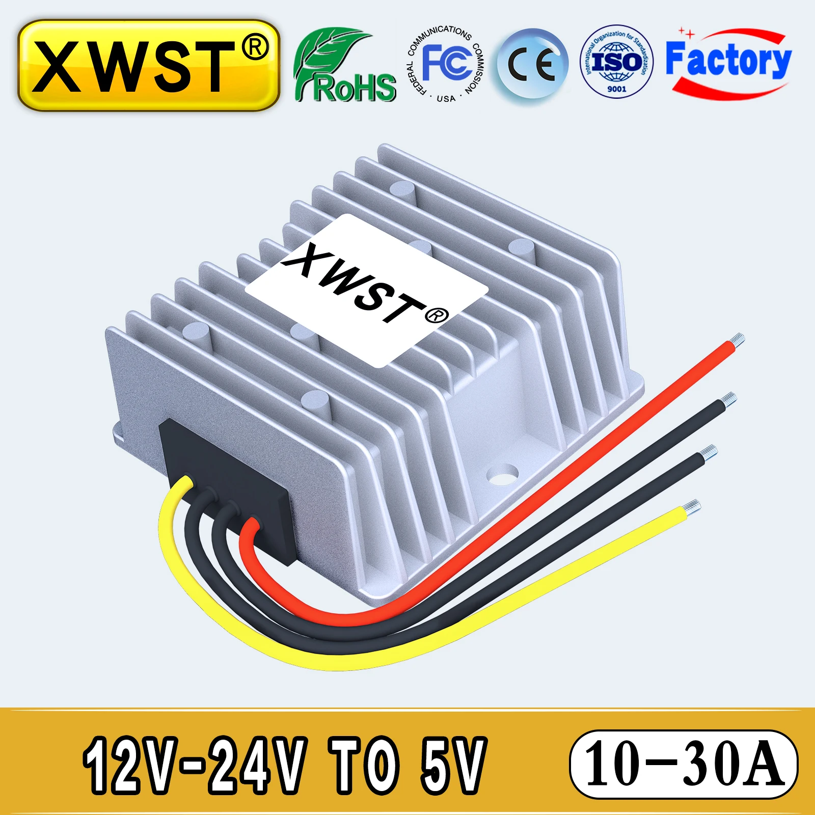 

XWST DC DC Buck Converter 12V 24V to 5V Step Down Power Inverter 10A 15A 20A 25A 30A Voltage Regulator CE RoHS For Golf Cart LED