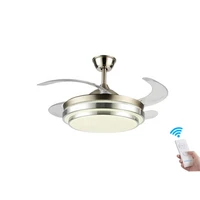 modern fan light copper motor 42 inch retractable led ceiling fan with light american country