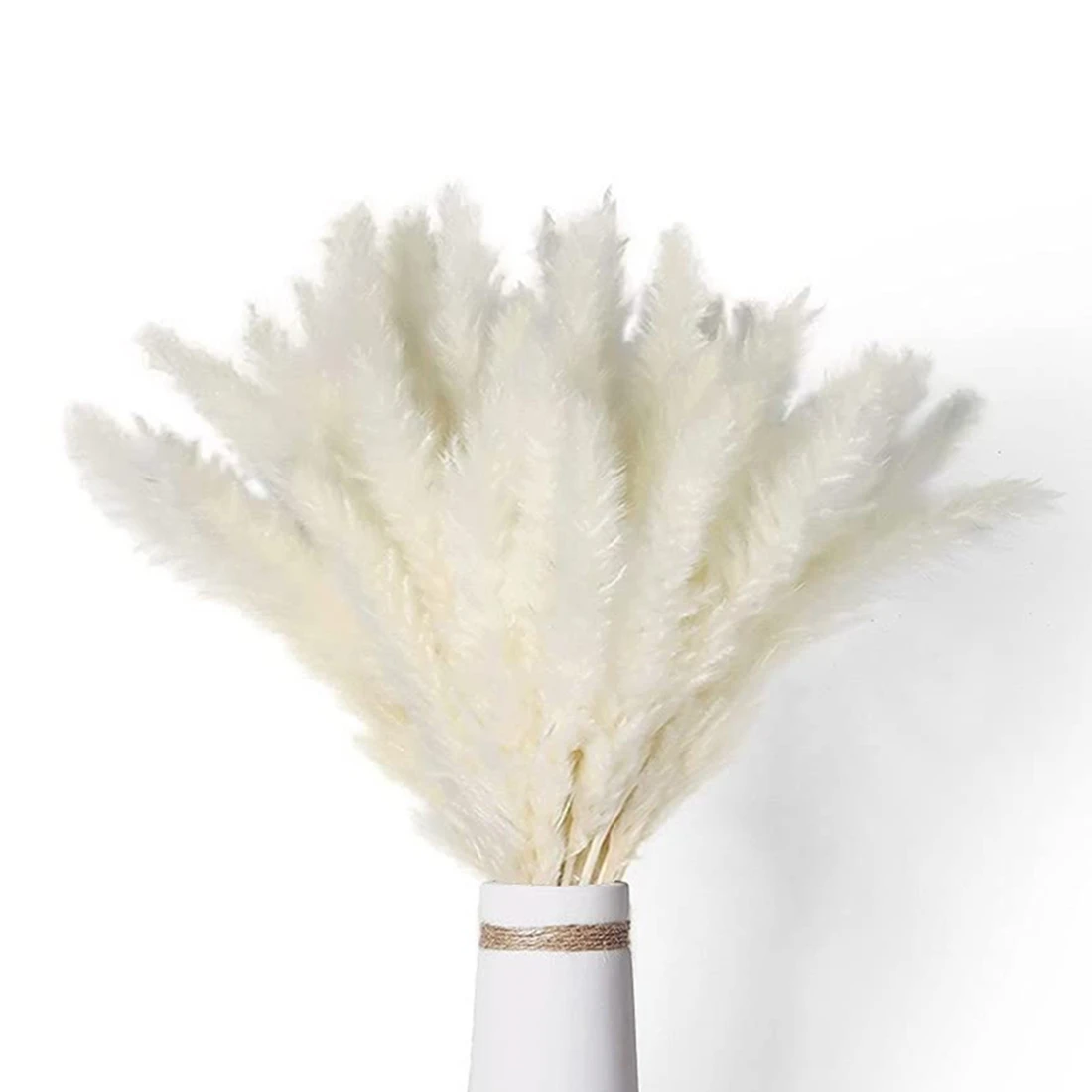 

Натуральная сушеная белая пампасная трава, 40 шт., 45 см, пушистое и качающееся растение «сделай сам» в стиле бохо для украшения свадебных цвет...