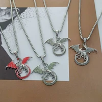 new hip hop fashion luminous flame dragon necklace pendant for punk party jewelry wholesale