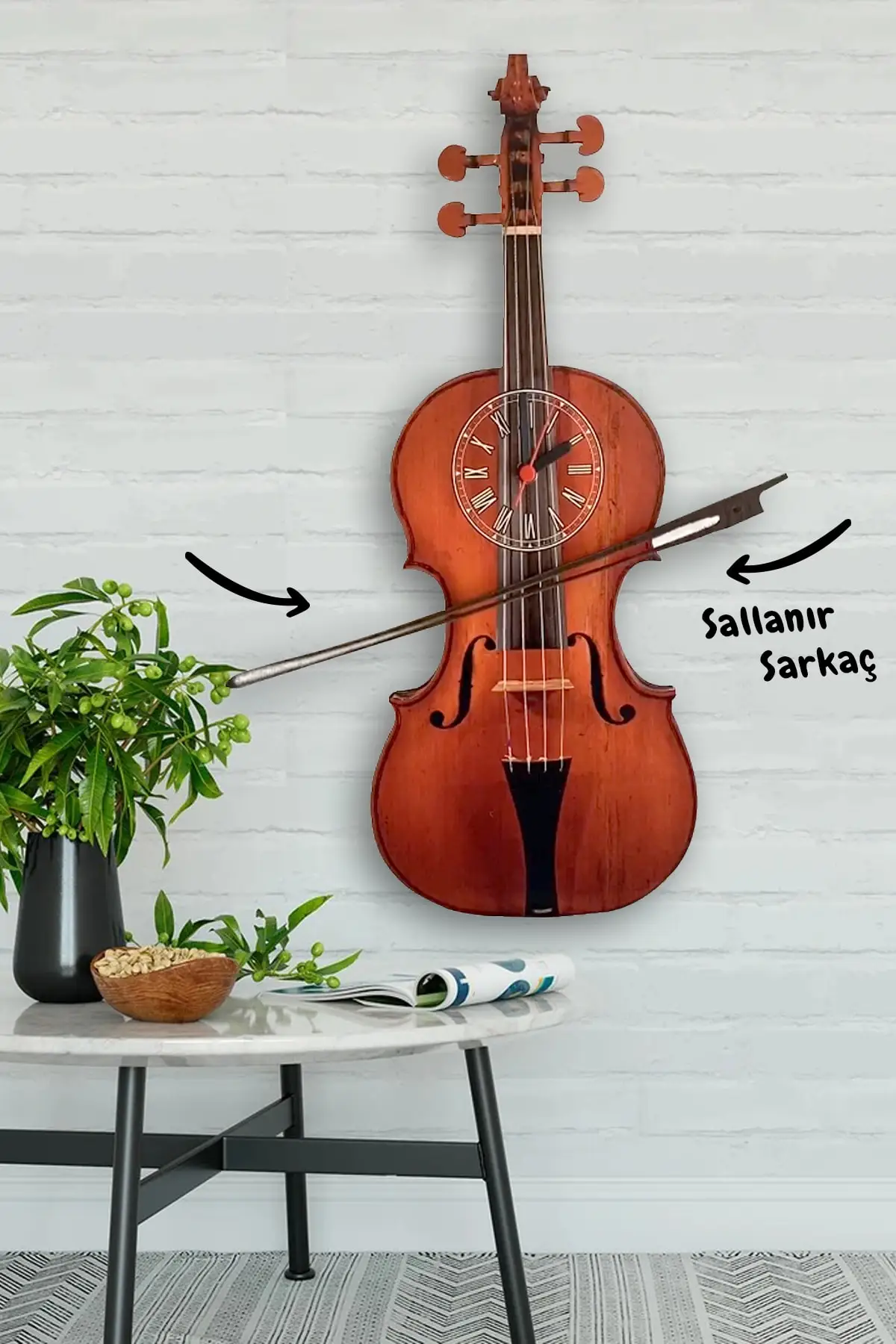 Violin swing pendulum wall clock 2022 home decoration, new tend, giftable, colorful walls, free shipping