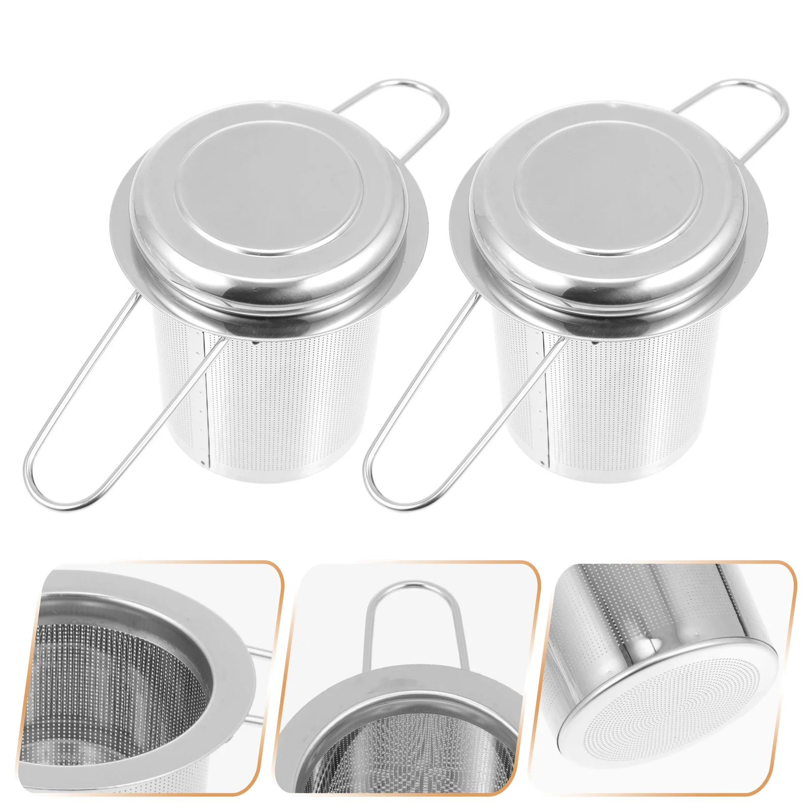 

2 Sets Tea Infusers Tea Filters Stainless Steel Tea Strainers With Folding Handles