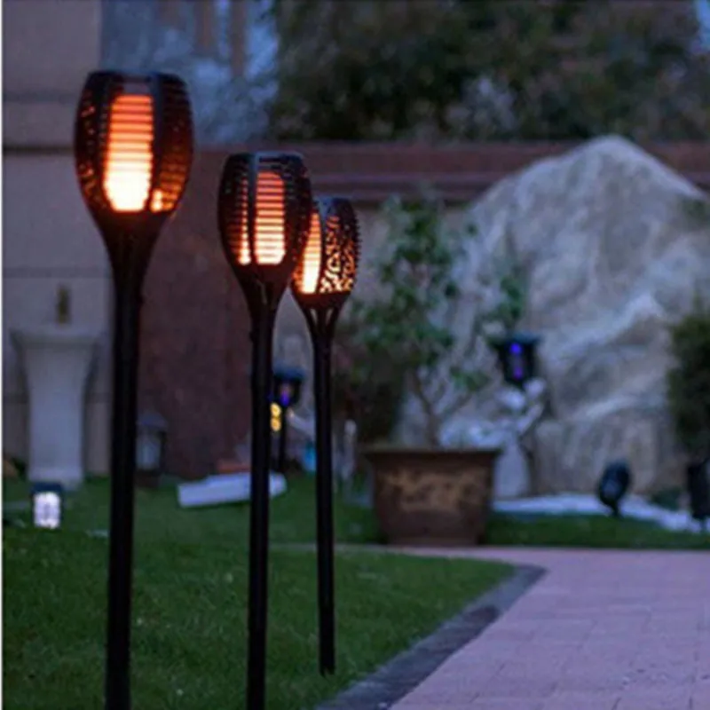 

Фонарик на солнечной батарее с пламенем, водонепроницаемый светильник для газона на солнечной батарее, ландшафсветильник фонарь для улицы