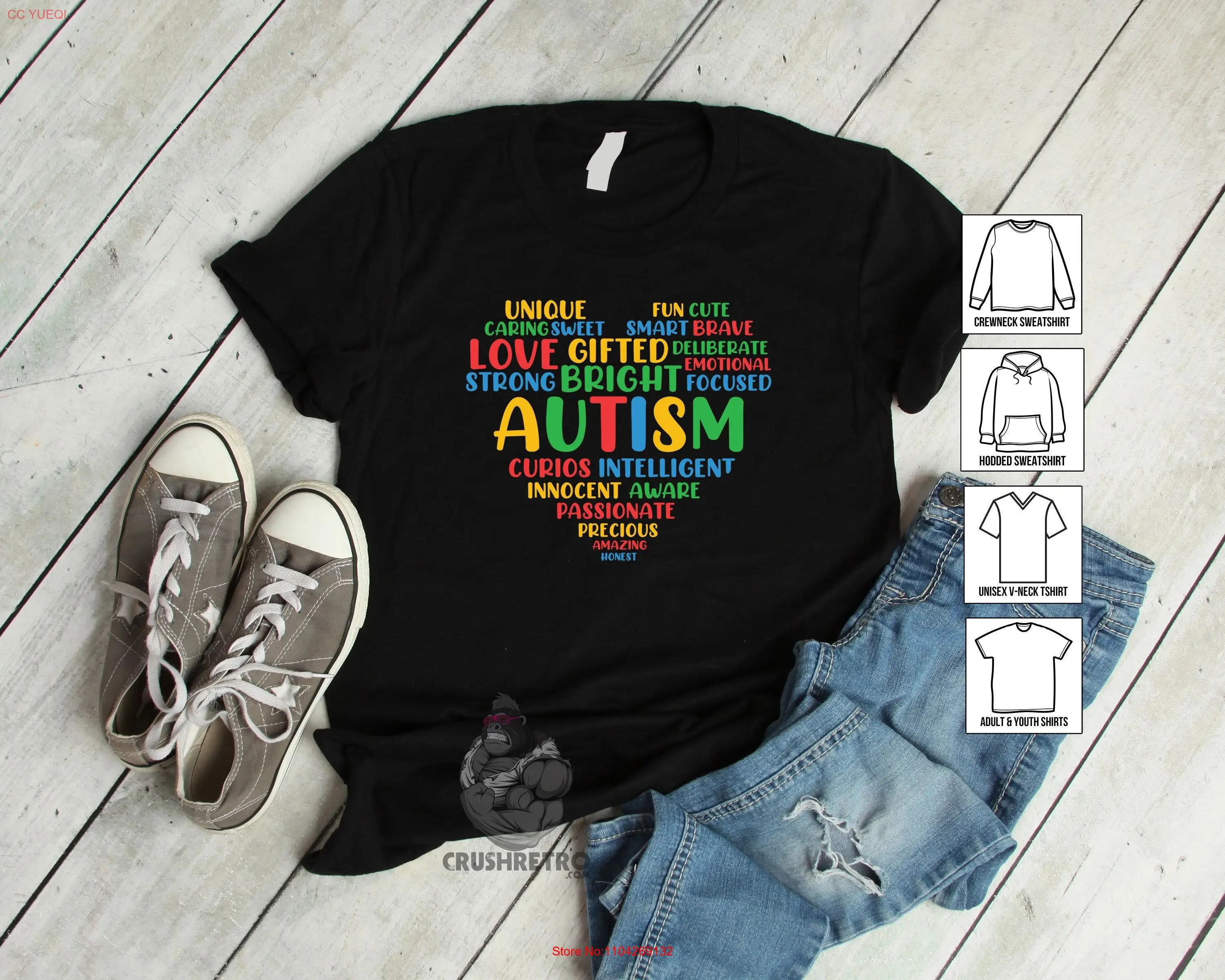 Футболка с информацией о аутизме символ бесконечности поддержка отряда