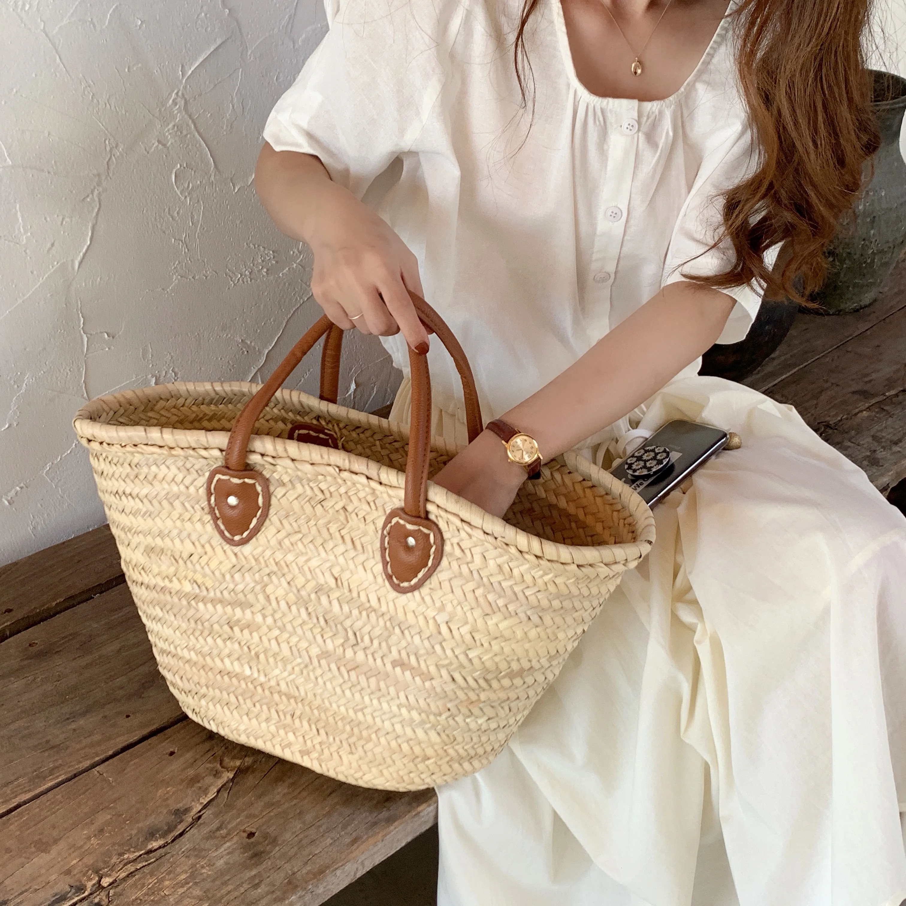 

casual wicker woven large capacity tote rattan women handbags designer summer beach straw bags lady bali big basket buckets bag
