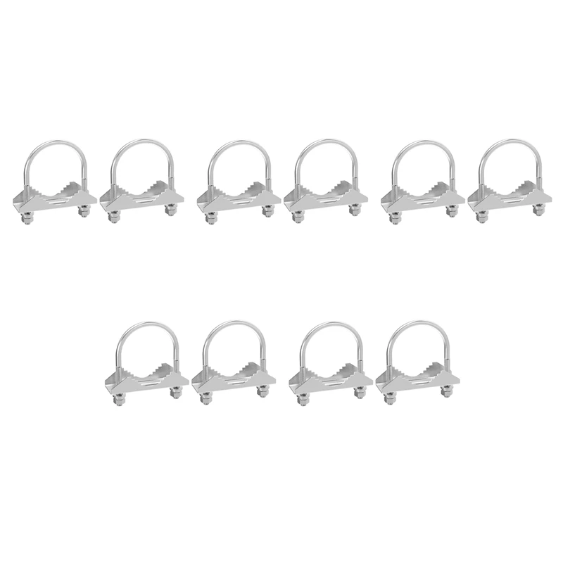 

10 PCS Antenna Mount Clamp U-Bolt Mounting Hardware Antenna Mast Clamp V Jaw Bracket Accessories For Outside Antenna