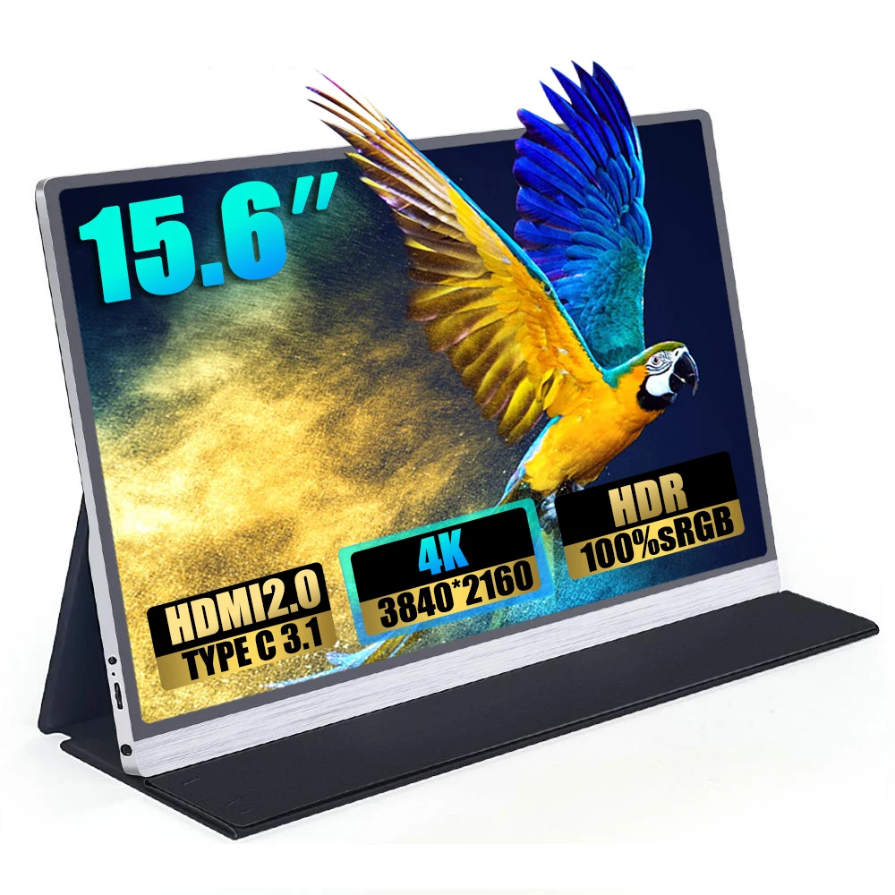 

15.6 Inch 4K UHD 3840 x 2160 Portable Monitor HDR 300cd/m 100% sRGB FreeSync IPS Screen Display For Phone PC XBox PS4 PS5 Switch