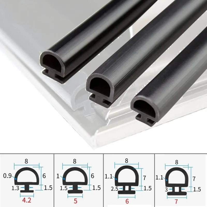 Фото Уплотнительные ленты из EPDM для дверей и окон, нижняя часть, алюминиевый мост, герметизированный пластик, энергосберегающие, для дверей, 5 м, 10 м, 5 м №1