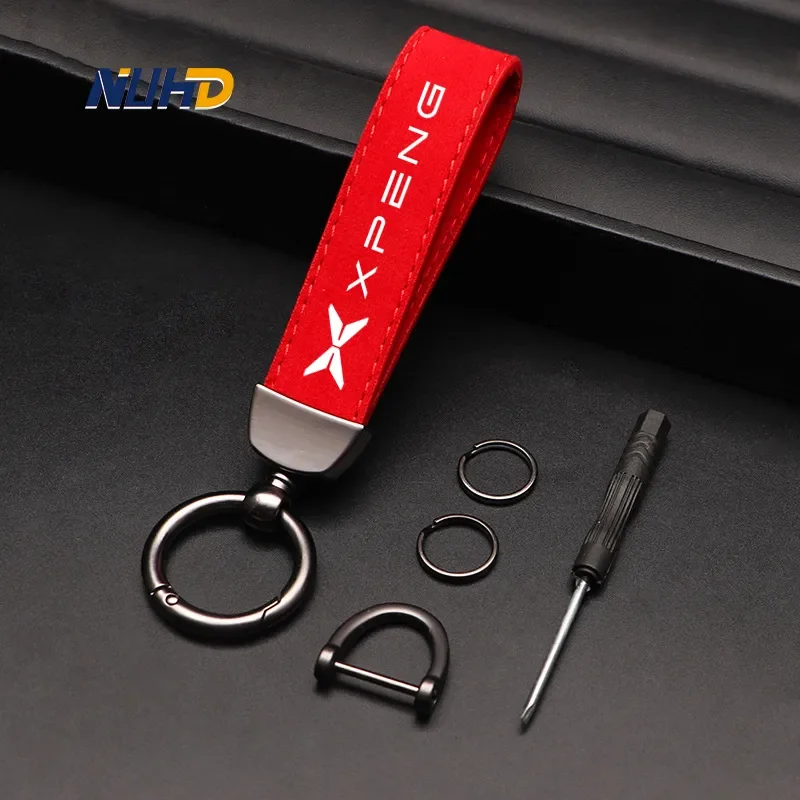 

Замшевый автомобильный брелок из цинкового сплава для Xpeng P7 P5 G3 G9 G6 N5 H93 Xiaopeng, Китай, кольца для автомобильных ключей, металлические защитные аксессуары против потерь