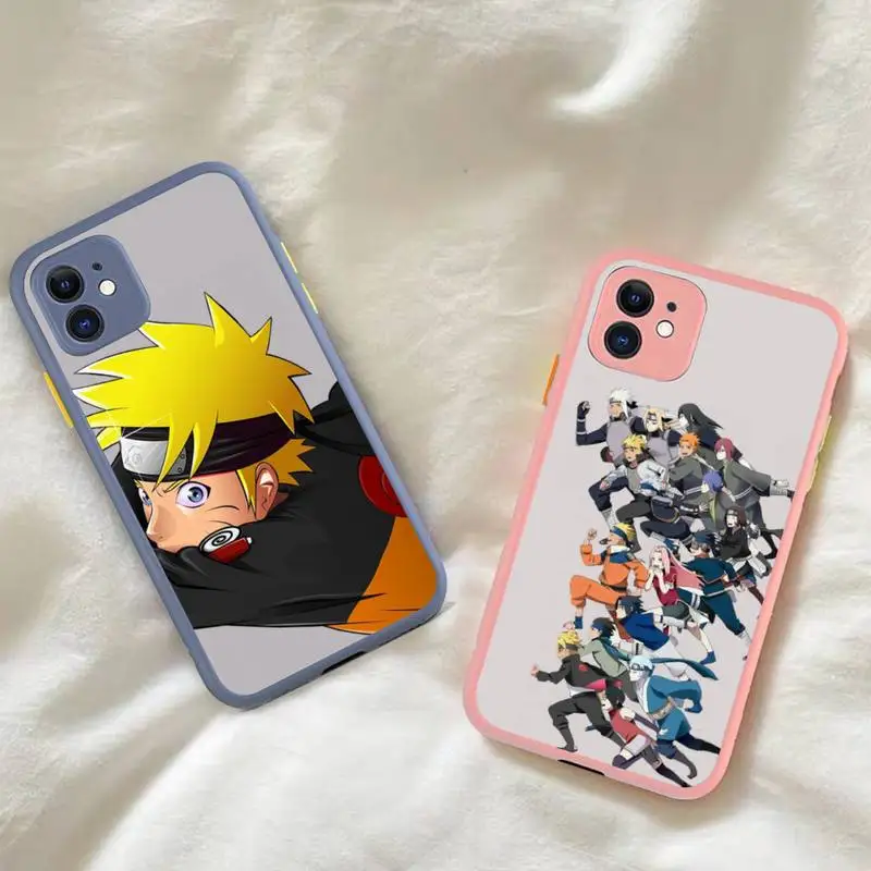 

BANDAI Naruto Phone Case for iPhone X XR XS 7 8 Plus 11 12 13 pro MAX 13mini Translucent Matte Case