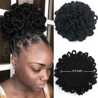 10inch synthetic drawstring ponytail dreadlocks afro puff hair buns for black women nu faux locks buns ponytail high puff