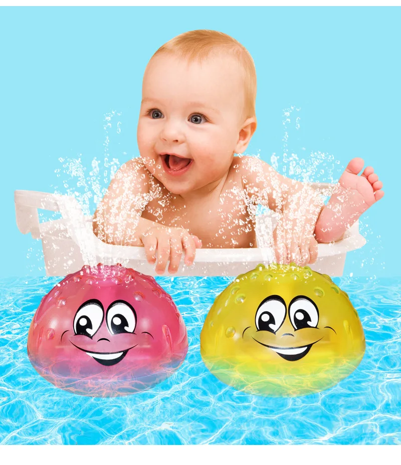 

Toys for Children Toddler Bathroom LED Light Toys Bath Toys baby ball sprinkler Spray Water Light Rotate