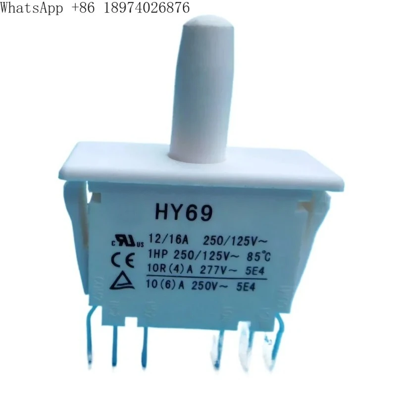 Фото 2 штуки KEDU HY69 12/16A 250/125V 1HP 6-контактная кнопка аварийной остановки, электрический промышленный кнопочный выключатель №4