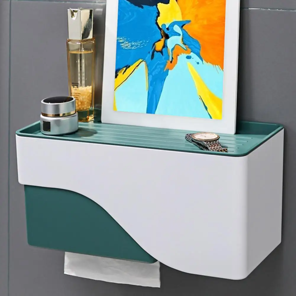 

Paper Holder Load Bearing Stable Hanging Wall Mounted Multi-function Toilet Paper Holder Rack Shelf Bathroom Hardware